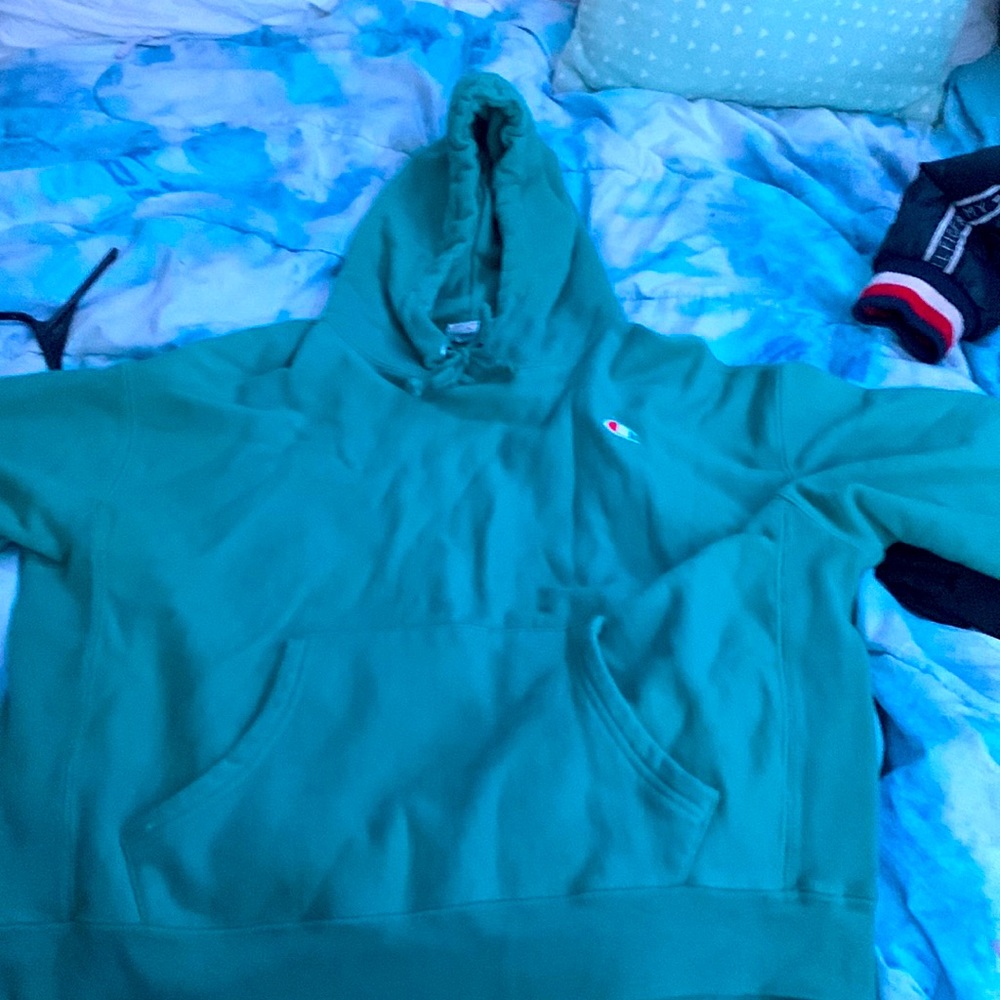 Green champion sweater